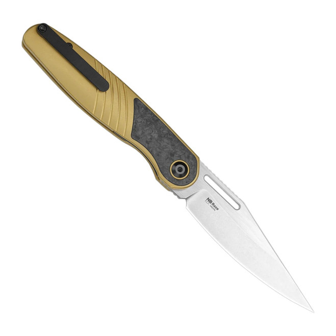 Kizer Raze Folding Knife Gold/Black Titanium/Carbon Fiber Handle
