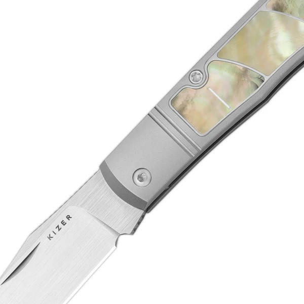 kawataku Kizer Quoll Folding Knife Black/Purple Titanium/Damascus Handle