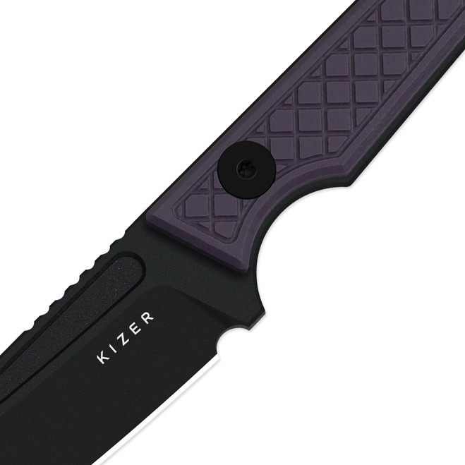 Kizer Phasmids Fixed Blade Knife Purple G10 Handle AEB-L