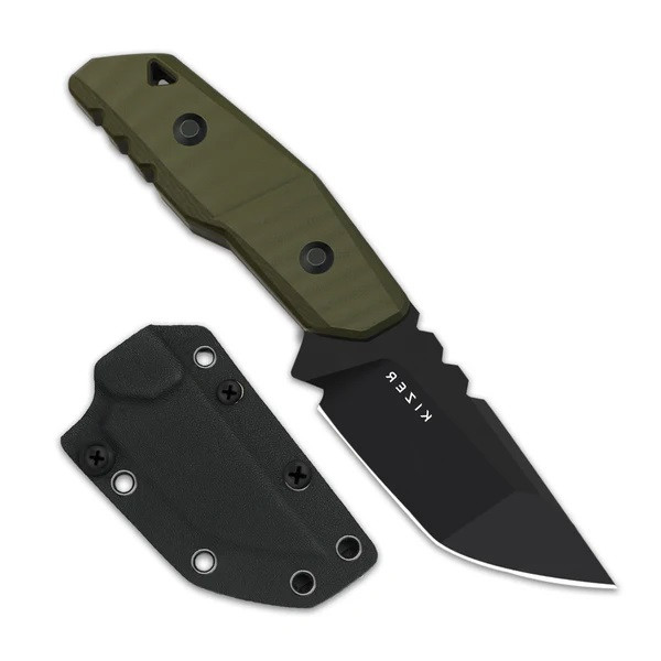 Kizer Quartz Fixed Blade Knife Olive Green G10 Handle AEB-L Tanto