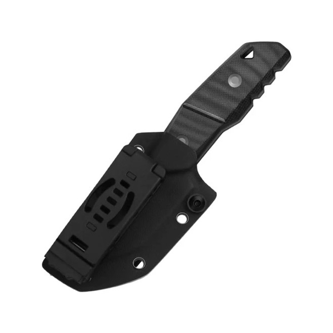 Kizer Quartz Fixed Blade Knife Black G10 Handle AEB-L Tanto Plain Edge Gray Stonewash Finish 1086A2