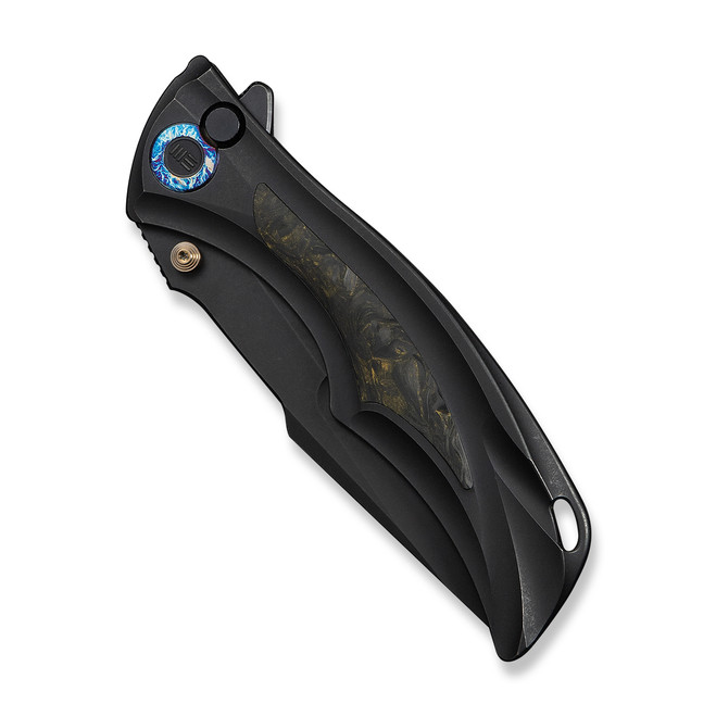 WE Tighe Down Folding Knife Black Titanium/Black/Yellow Carbon