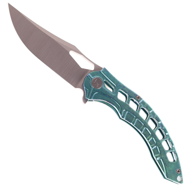 Miguron Geloty Folding Knife Green Crystal Titanium Handle Vanax