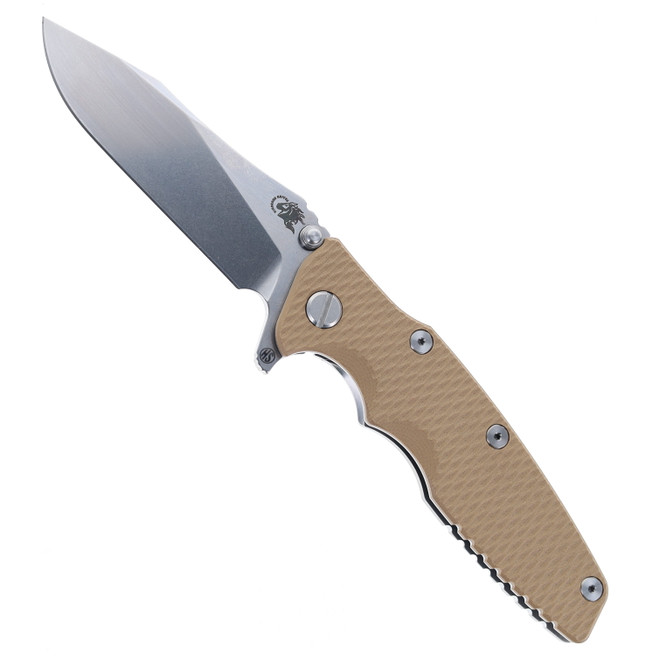 Hinderer Eklipse Skinny Slicer 3.5" Folding Knife Stonewashed Magnacut Blade Coyote G10 Handle Stonewashed Titanium