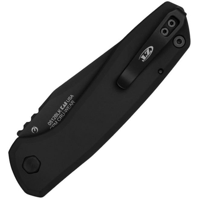 Zero Tolerance Auto Knife Black Canvas Micarta/Titanium Handle Cru-Wear Plain Black Blade ZT0512BLK