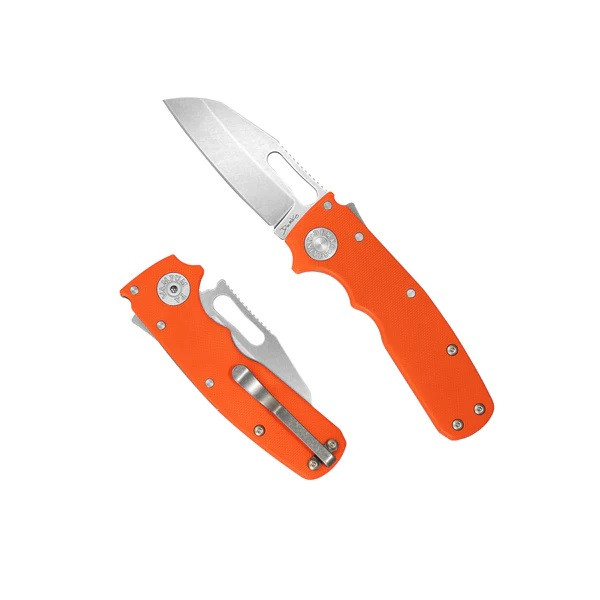 Demko Shark-Cub folding knife with an orange handle.
