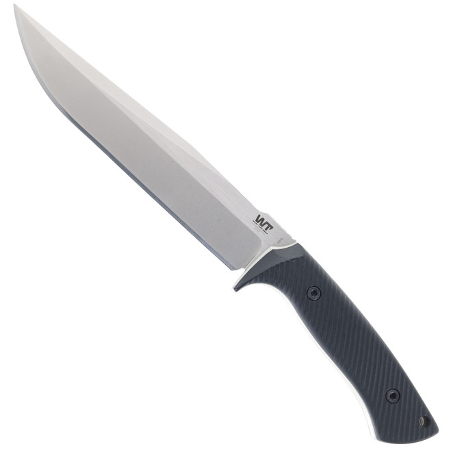 Work Tuff Gear Steadfast-L Fixed Blade Knife Black G10/White Liner Handle Bohler K329 Plain Edge Two Tone Satin Finish
