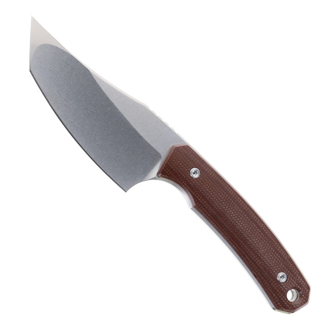 TwoSun Fixed Blade D2 Stonewash Blade Brown Micarta Handle Kydex Belt Sheath TS608-D2