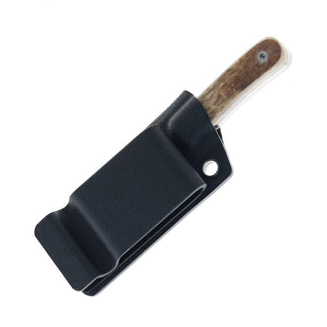 20号 TwoSun TS150-Damascus-StagHorn Fixed Blade Horn Handle Damascus