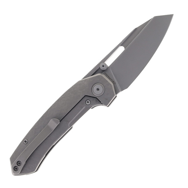 TacKnives Intruder Folding Knife Dark Gray Titanium Handle Dark