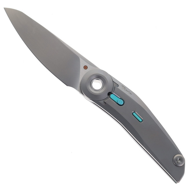 Reate VK-Tron Folding Knife  Bead Blast Pattern Titanium Handle Darkwashed M390 Blade Reate VK-Tron Folding Knife  Bead Blast Pattern Titanium Handle Darkwashed M390 Blade