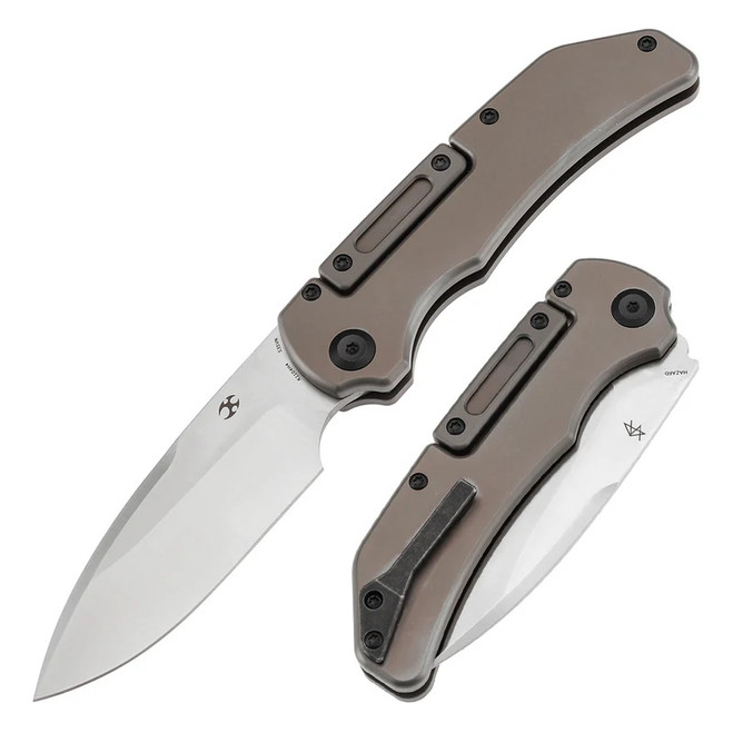 Kansept Hazard Folding Knife Bronze Stonewash Titanium Handle