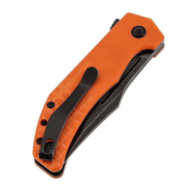 Tenable Orion Folding Knife Orange G10 Handle 14C28N Clip Point