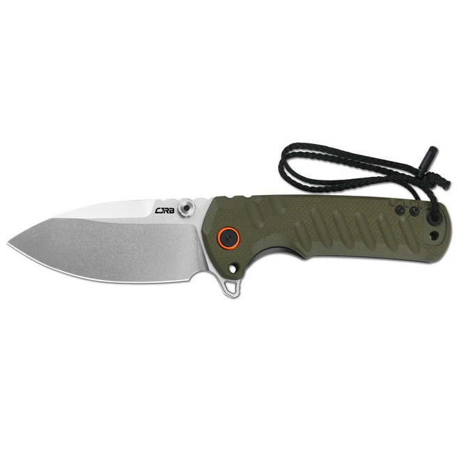 CJRB Tundra Folding Knife Green G10 Handle D2 Drop Point Plain