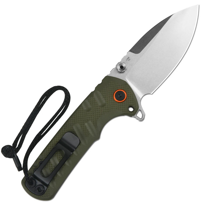 CJRB Tundra Folding Knife Green G10 Handle D2 Drop Point Plain