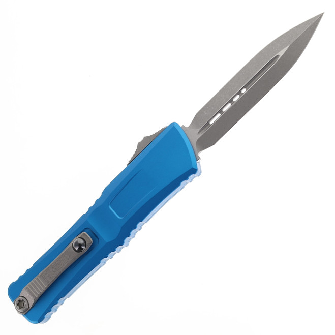 ユウ Microtech Combat Troodon Gen III OTF Automatic Knife Blue   Aluminum