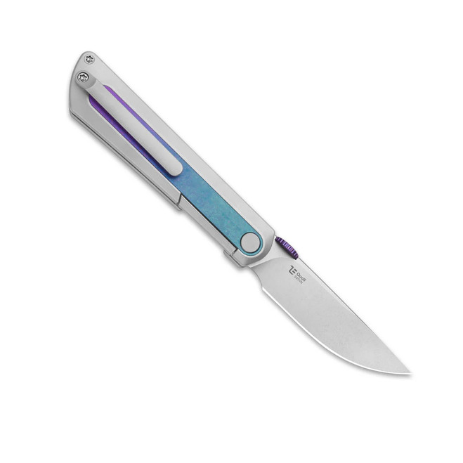 Kizer Quoll Folding Knife Titanium/Blue Crystallized Titanium