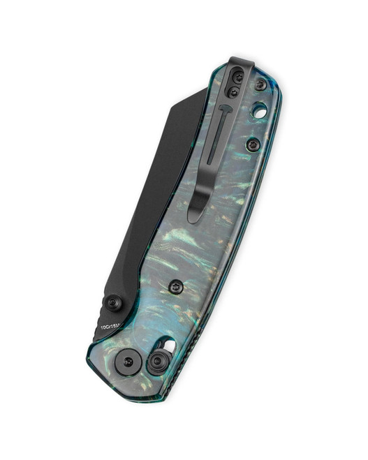 Bestech Ciciada's Wing Folding Knife Teal Blue Patterned Resin