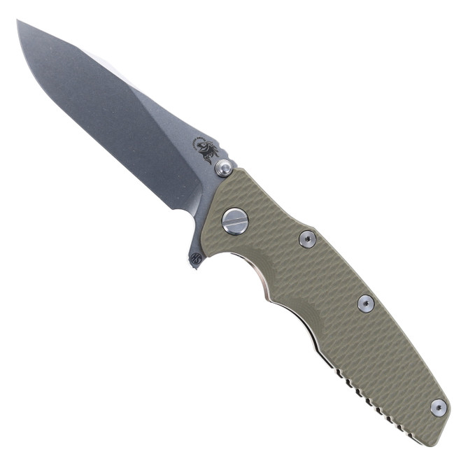 Hinderer Eklipse Skinny Slicer 3.5" Folding Knife Stonewashed Magnacut Blade OD Green G10 Handle Bronze Stonewashed Titanium