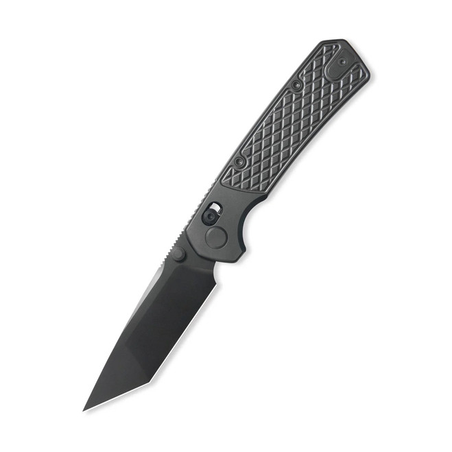 Geo Blaze Folding Knife Black DLC Titanium Handle M390 Tanto Point