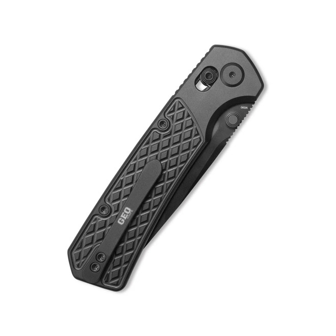 Geo Blaze Folding Knife Black DLC Titanium Handle M390 Tanto Point