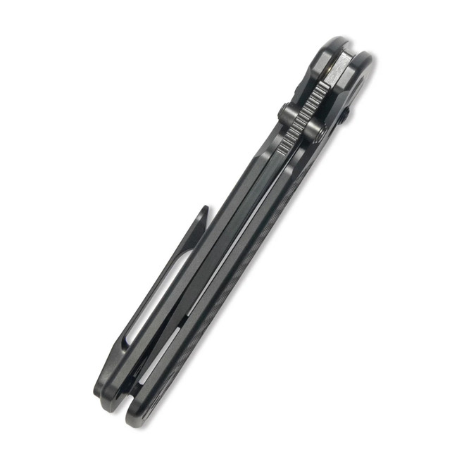 Geo Blaze Folding Knife Black DLC Titanium Handle M390 Tanto Point