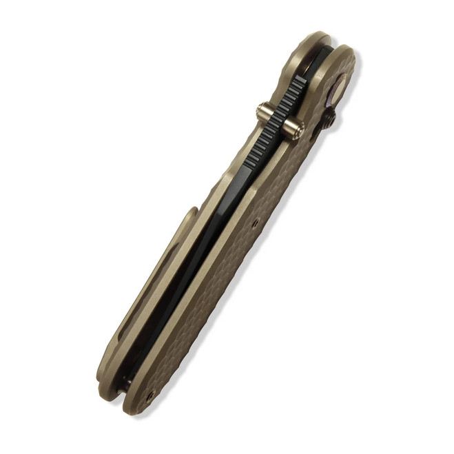 Geo Ethereal Cutter Folding Knife Bronze Titanium Handle M390 Clip