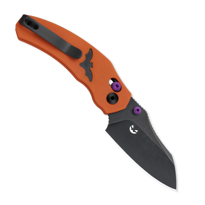 Kizer Mini Bulldog Folding Knife Orange/Black G10 Handle Nitro-V