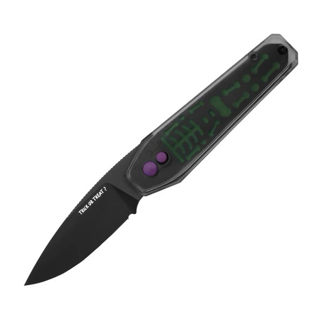 Halloween Limited Edition Kizer Tomb Folding Knife Black/Green Handle Nitro-V Black PVD Blade V3692HW1