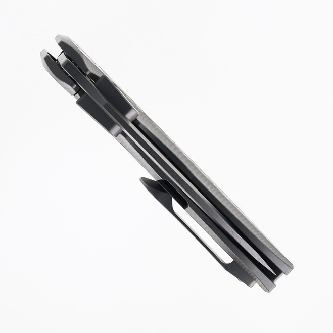 TwoSun Folding Knife Titanium/Carbon Fiber Handle K110 Plain Edge