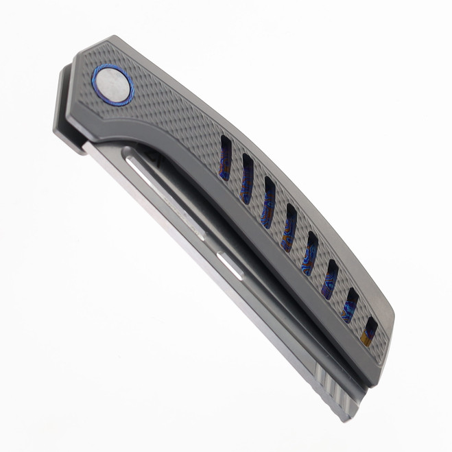 floow様 オーダー Vanguard Nakiri Folding Knife Gray Titanium & Tiamascus Handle