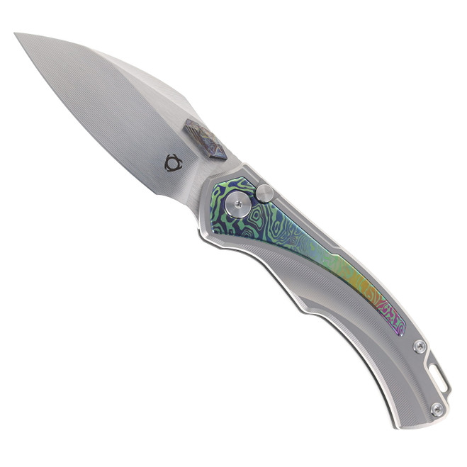 SixLeaf Folding Knife Color Titanium Handle 14C28N Plain Edge SL-80-Yellow