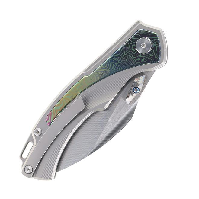 SixLeaf Folding Knife Color Titanium Handle 14C28N Plain Edge SL