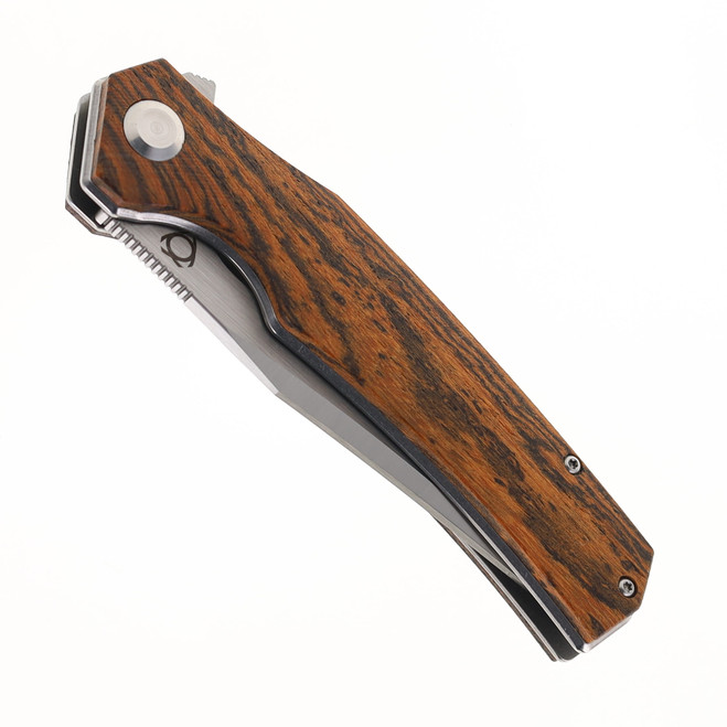 SixLeaf Folding Knife Wood Handle 9Cr13MoV Plain Edge SL-39-Wood