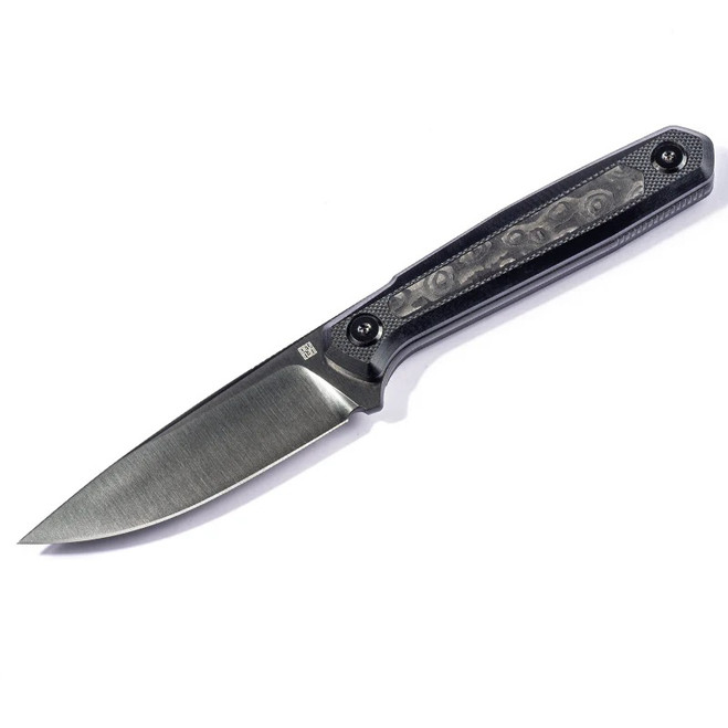 Real Steel Dex Fixed Blade Knife Black G10/Carbon Fiber Handle M390 Plain Edge 3501FD