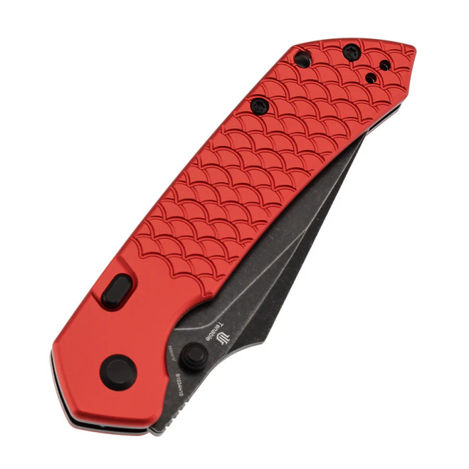 。 Tenable Fenrir Top Liner Lock Folding Knife Red Aluminum Handle