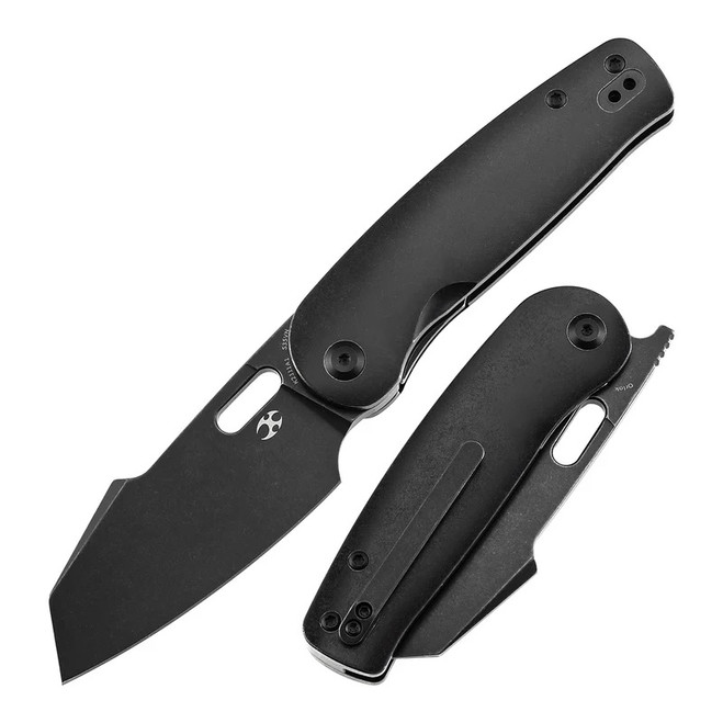 Kansept Orlok Folding Knife Blackwash Titanium Handle S35VN Plain Edge Blackwash Finish K2111A1