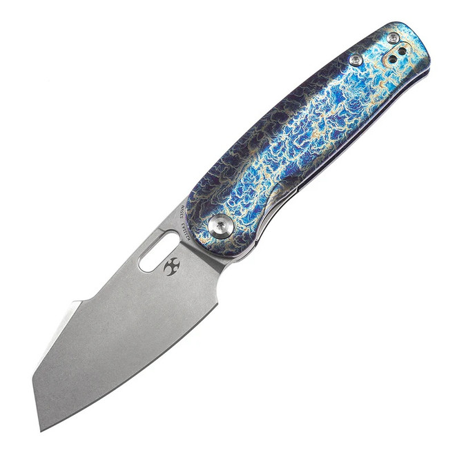 Kansept Orlok Folding Knife Lightning Strike Titanium Handle S35VN