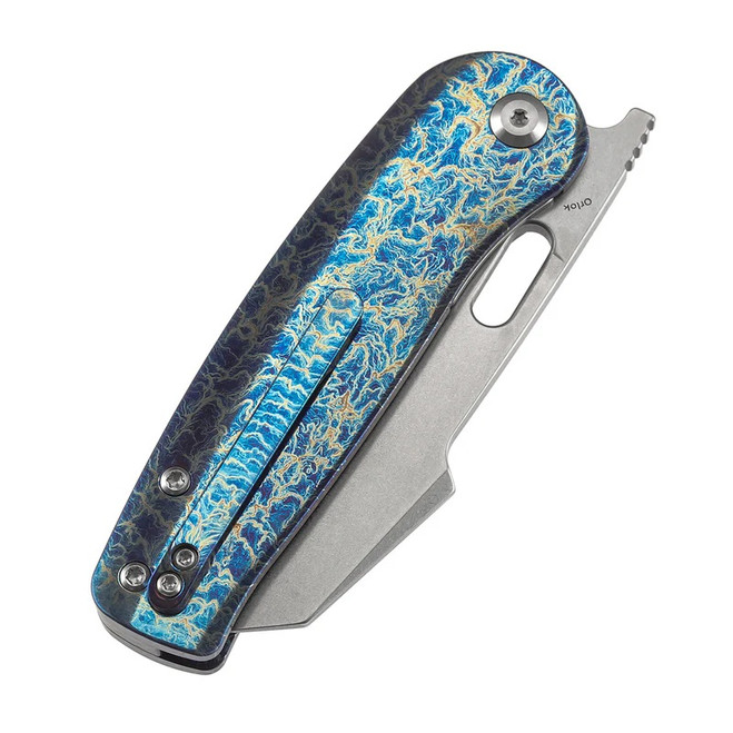 Kansept Orlok Folding Knife Lightning Strike Titanium Handle S35VN