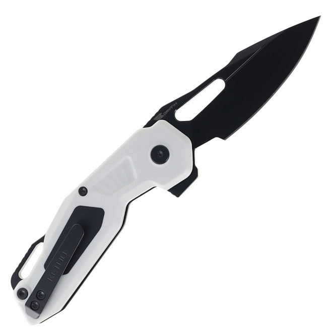 Ketuo Mini Griffin Folding Knife White G10 Handle Black 14c28n