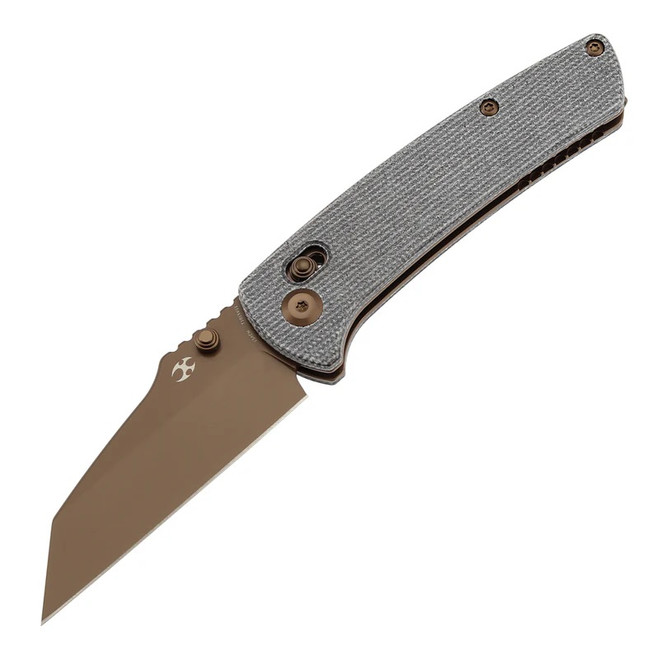 ローズ Kansept Main Street Folding Knife Black Micarta Handle 154CM
