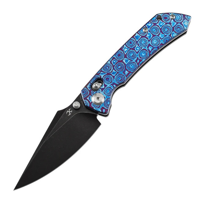 Kansept Fenrir Folding Knife Timascus Handle S35VN Plain Edge