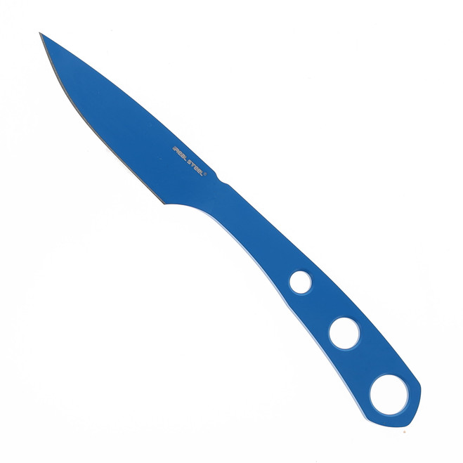 Real Steel Marlin Fixed Blade Knife Blue Stainless Steel Handle 8Cr14Mov Plain Blue Blade