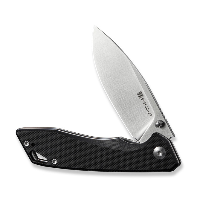 Sencut Stratex Folding Knife Black G10 Handle 9Cr18MoV Plain Edge