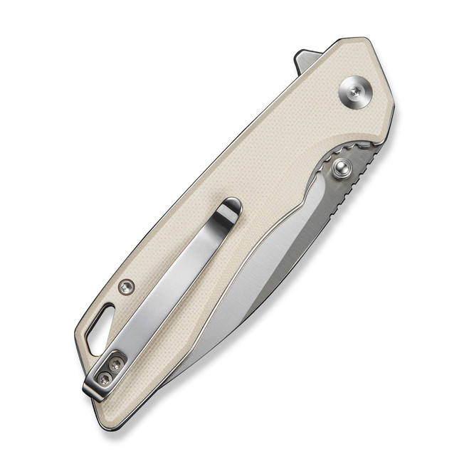 Sencut Stratex Folding Knife Off White G10 Handle 9Cr18MoV Plain