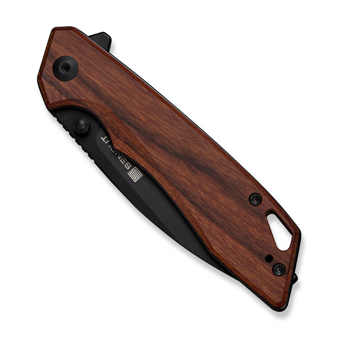 Sencut Stratex Folding Knife Guibourtia Wood Handle 9Cr18MoV Plain