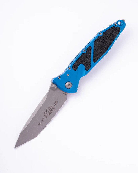 Microtech Socom Elite Folding Knife S/E Apocalyptic Standard Blue Aluminum Handle M390 Stonewash Handle 160-11APBL
