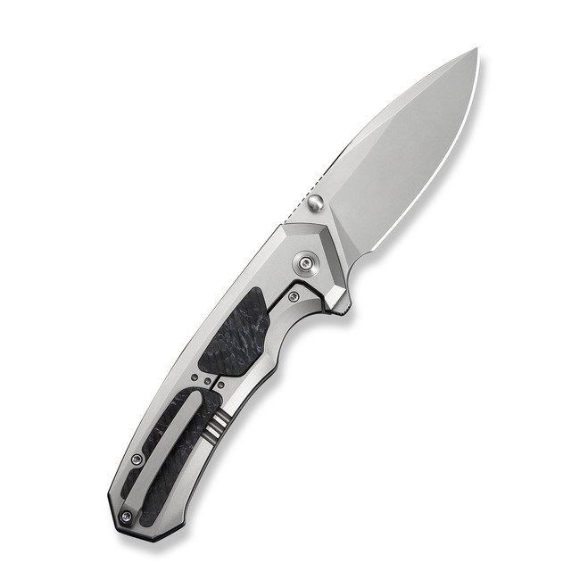 WE Corwyn Folding Knife Gray Ti/Black/Pink CF Handle M390 Plain SW