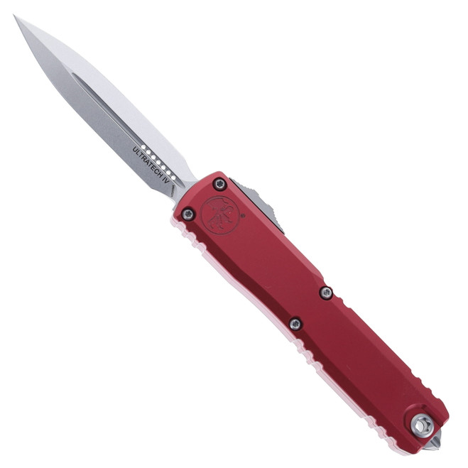 Microtech Ultratech Automatic Knife Dagger Edge Stonewash M390MK Blade Merlot Aluminum Handle 11224-10MR