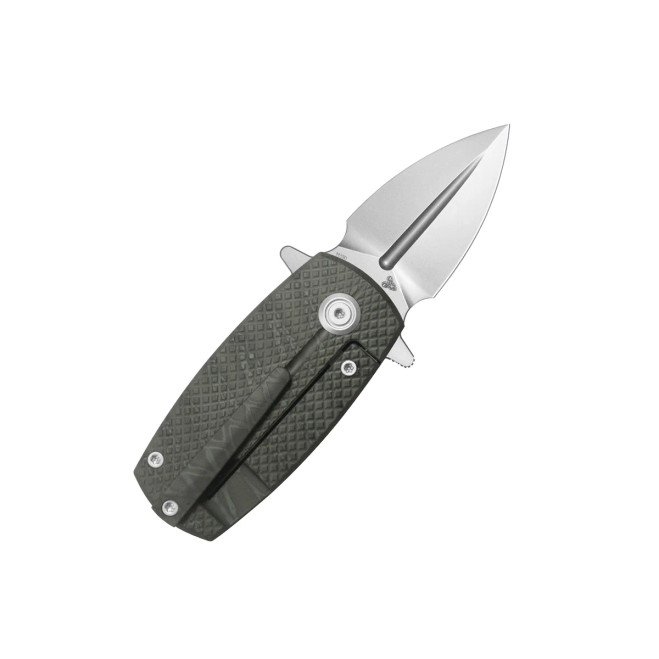 KB Knives Fang Mini Pocket Knife Flame Ano Titanium with Diamond
